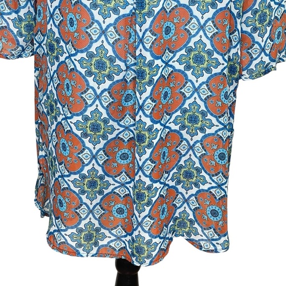 Anthropology Fig and Flower geometric floral print top size M - Picture 6 of 14